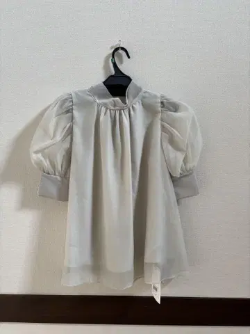 snidel 백리본 블라우스 퍼프 슬리브 오간자