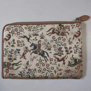 카와시마 직물 사냥 무늬 플랫 파우치 카드 케이스