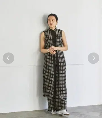 투데이풀 체크 무늬 와이드 팬츠