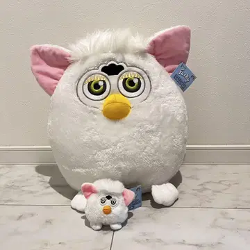 Furby 레트로 퍼 Furby 봉제인형 빅 화이트