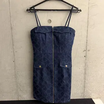 ROBE de FLEURS Glossy 네이비 드레스 M