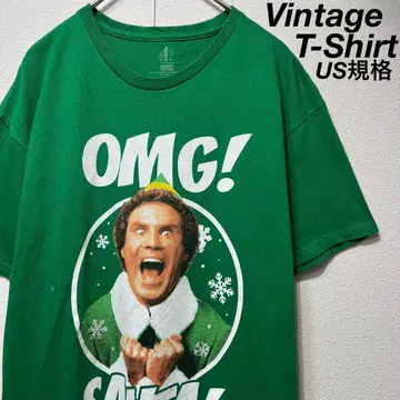 [ US 규격 ] 레어 elf OMG! SANTA! 티셔츠 그린 M