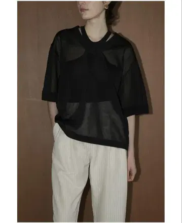 CLANE SHEER V NECK KNIT TOPS