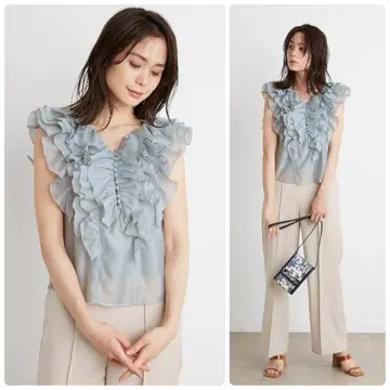snidel 백 디자인 프릴 블라우스