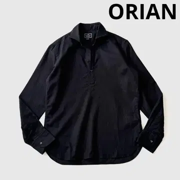 ORIAN 오리안 린넨 코튼 풀오버 카프리 셔츠 블랙