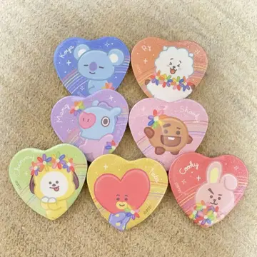 BT21 BTS 레인보우 하트 캔뱃지 컴플리트
