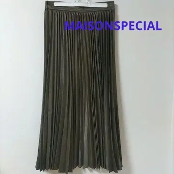 MAISONSPECIAL 롱 플리츠 스커트 FREE/카키