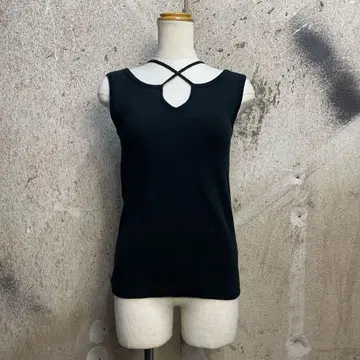 탱크탑 크로스 Y2K 00s 헤이세이 갸루 펑크 기믹 슬리브리스