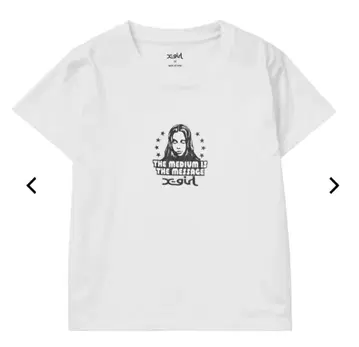 새상품 X-girl STAR AND FACE BABY TEE 엑스걸