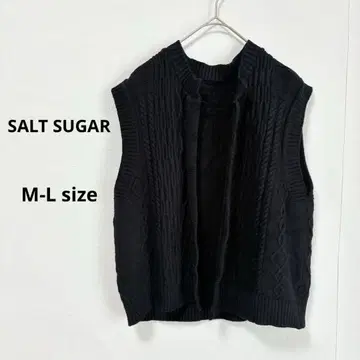솔트슈가 SALT SUGAR 니트 오픈 베스트 M-L 블랙
