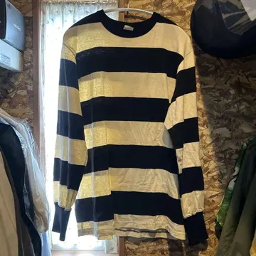 프리휠러스 POWER WEAR 긴팔 보더 롱T셔츠 L 사이즈