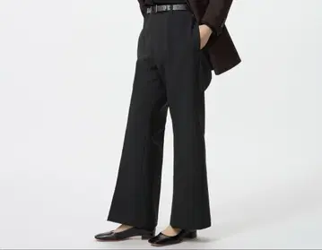 UNIQLO 스마트 플레어 팬츠 기장 짧음 블랙 3XL