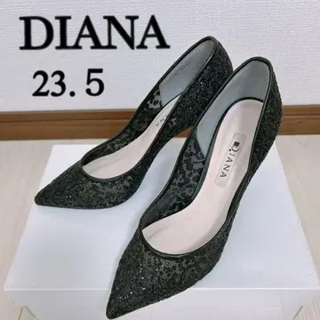 DIANA 23.5cm 블랙 하이힐 스틸레토 글리터