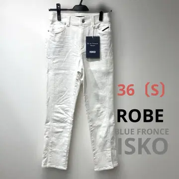 ROBE BLUE FRONCE 8부 슬림 데님 36 (S) 화이트