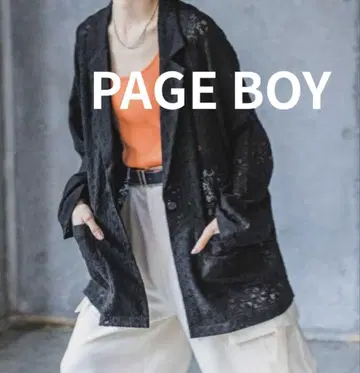 PAGEBOY 전체 레이스 자켓 블랙 긴팔 F 사이즈
