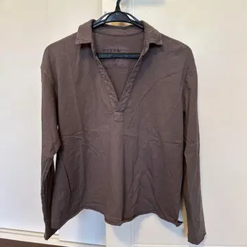 Frank & Eileen 브라운 긴팔 피케 셔츠 XS