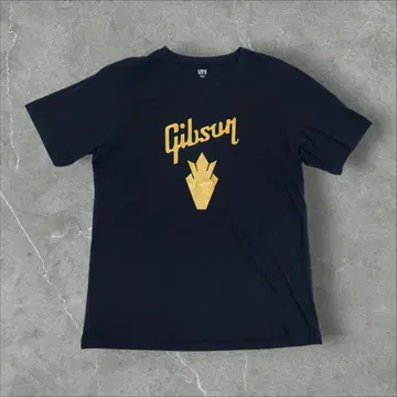 Gibson 로고 프린트 티셔츠 블랙 L 유니클로 UT
