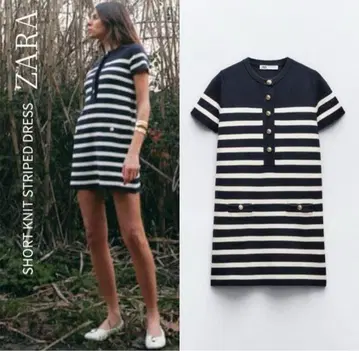 [새상품] ZARA 보더 니트 원피스 미니 원피스