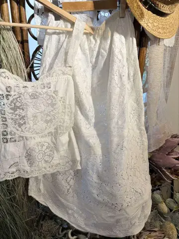 Vintage 화이트 레이스 캐주얼 아이템