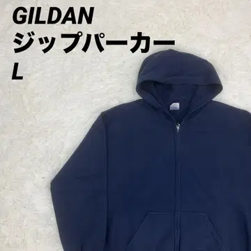 네이비 풀 지퍼 후디 GILDAN 남녀 공용