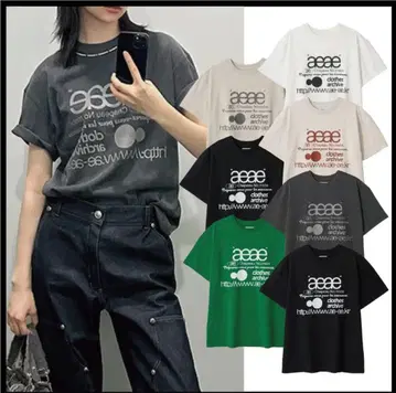 aeae 그래픽 T셔츠 블랙