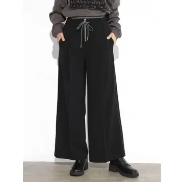 야마다야 SCOTCLUB 더블 허리 라인 팬츠 블랙