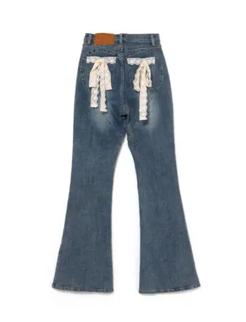 andmary Lacey ribbon heart hip denim M