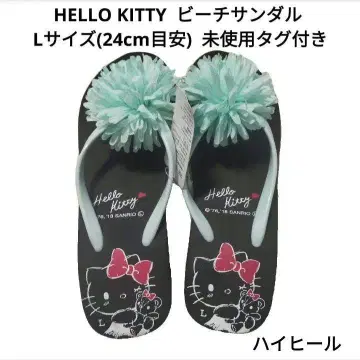 [미사용 택 포함] HELLO KITTY 비치 샌들 하이힐형 L