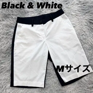 새상품급 블랙 앤 화이트 하프 팬츠 스트레치 얇은 소재 M 사이즈