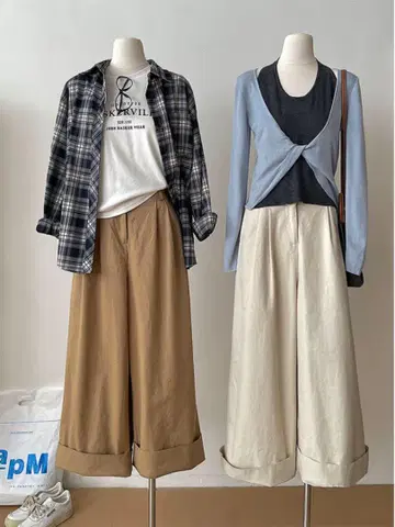 여름/가을에 딱 맞는 넉넉한 심플 롱 팬츠