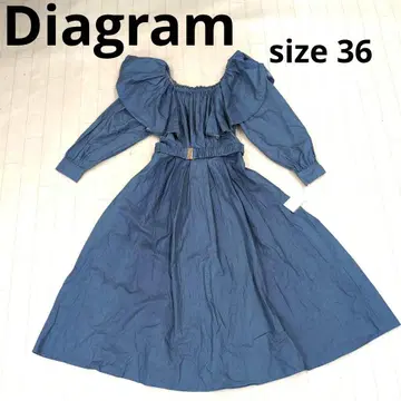 249 3 Diagram 오프숄더 다크 블루 원피스 36