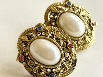 골동품 시스루 프레임 큐빅 세련된 vintage 귀찌