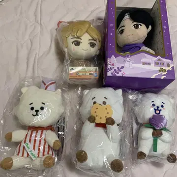 BTS Jin Tiny tan BT21 RJ 봉제 인형 세트