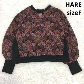 HARE 하레 2WAY 자카드 풀오버 상의 맨투맨 꽃무늬