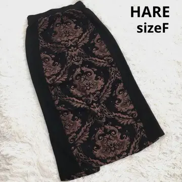 [ HARE 하레 ] 고블랑 절개 스커트 내로우 스커트 브라운 블랙
