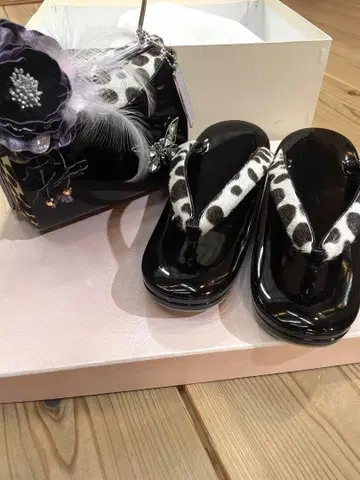 블랙 애니멀 무늬 조리 백 세트