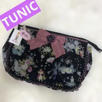 TUNIC 카모이 요코 꽃무늬 리본 에이미 인형 네트 파우치(대)