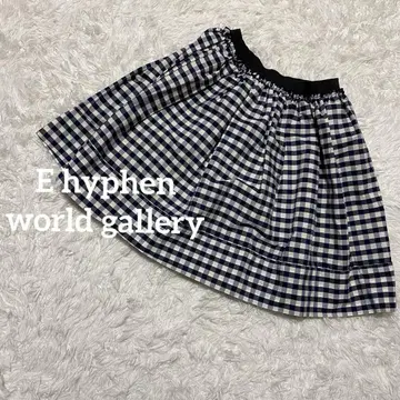 하이픈 플레어 스커트 미니 깅엄 체크 패턴 캐주얼