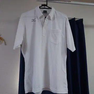 Mizuno 화이트 피케 셔츠 2XL