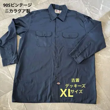 새상품급 90's Dickies 워크 셔츠 XL 네이비 니카라과 제