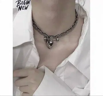 실버 하트 모양 펜던트 목걸이