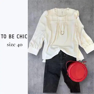 TO BE CHIC 긴팔 펄 블라우스 화이트 40 포멀 오피스