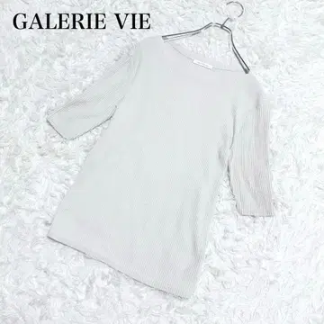 새상품급 24SS 갤러리 비 기자 코튼 리브 오벌넥 풀오버