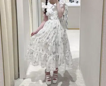 evelyn 오리지널 리본 무늬 원피스 아이스 블루 프리