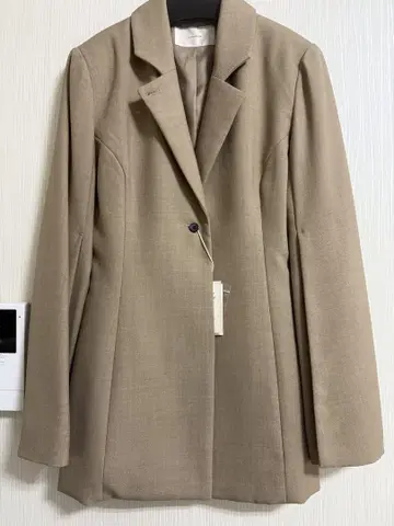 LOUREN 베이지 노카라 자켓 F