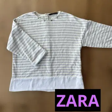 ZARA BASIC 스트라이프 패턴 7부 소매 T셔츠
