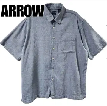 90s ARROW 애로우 레이온 반팔 셔츠 XL 오픈 카라 체크