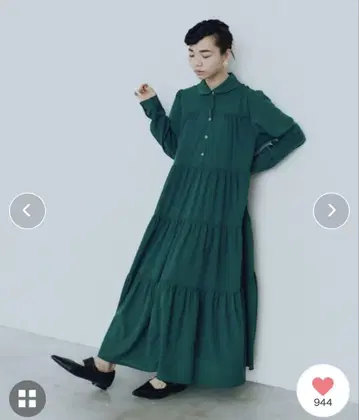 manana suerte 라운드 칼라 티어드 원피스 마나냐스엘테