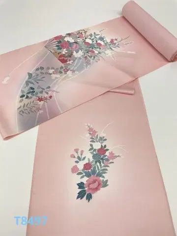 쓰케사게 손그림 레인보우 컬러 순수 실크 옷감