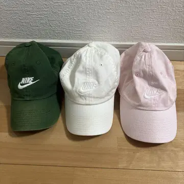 NIKE 워크캡 3점 세트 그린 화이트 핑크